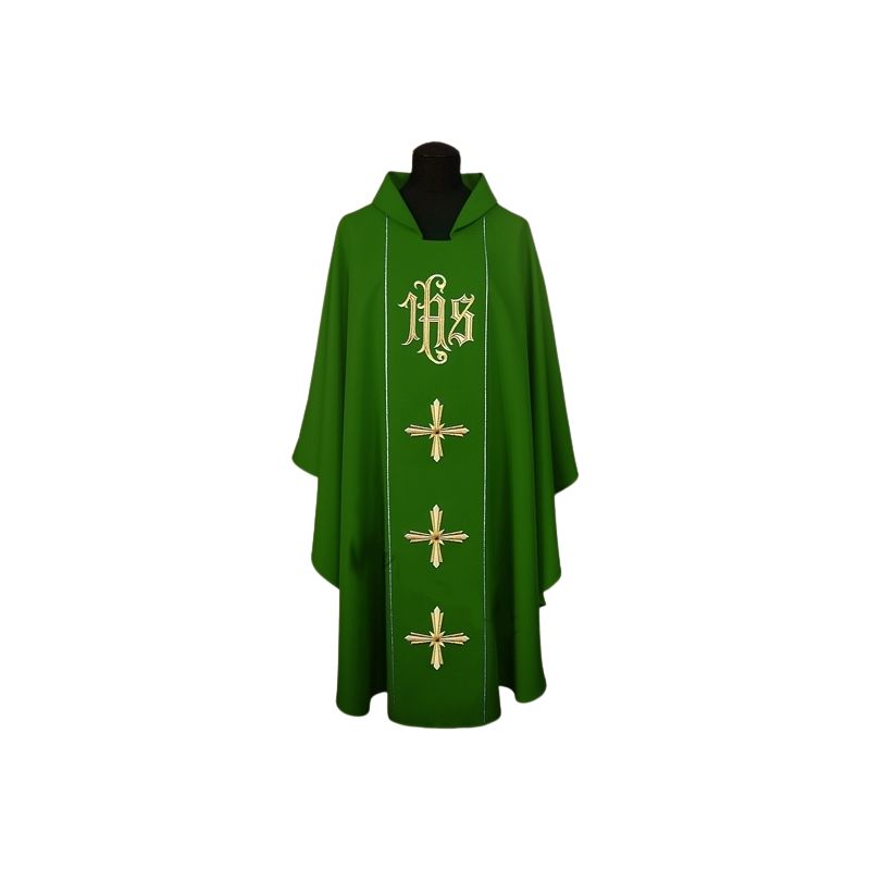Ornat haftowany IHS + Krzyż - kolory liturgiczne - Ornat haftowany IHS + Krzyż - kolory liturgiczne