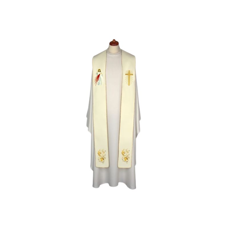 Stuła haftowana Maryjna - Jezus Miłosierny (17) - Stuła haftowana Maryjna - Jezus Miłosierny (17)