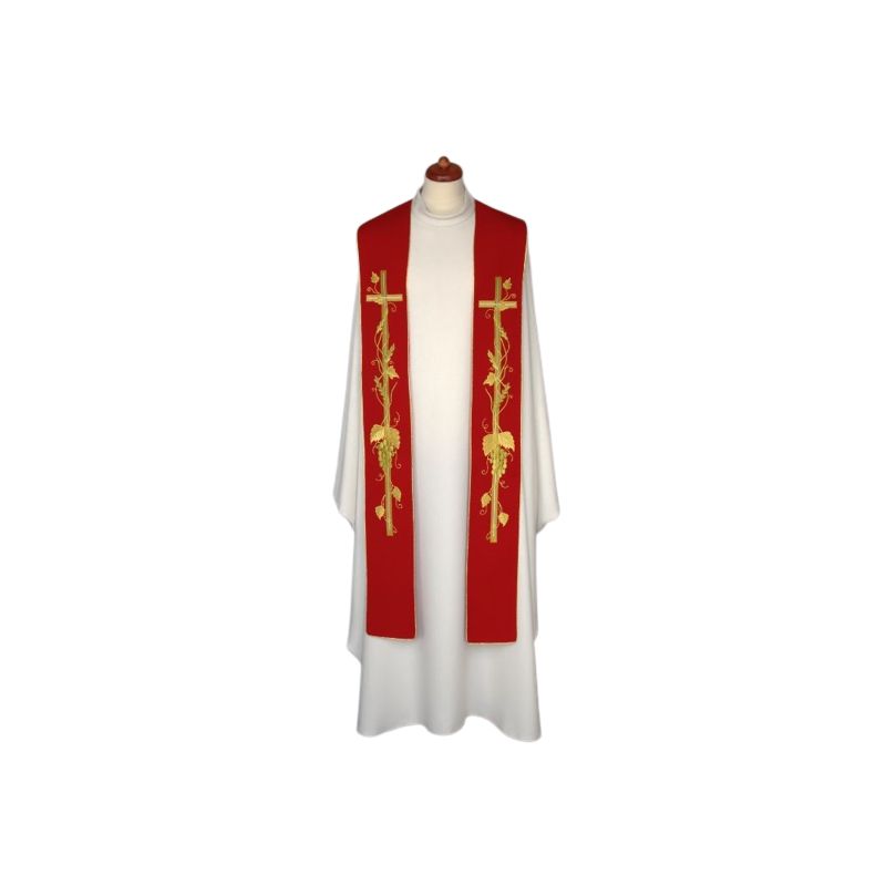 Stuła haftowana - kolory liturgiczne, bogaty haft (12) - Stuła haftowana - kolory liturgiczne, bogaty haft (12)