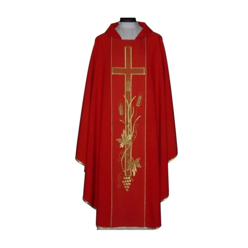 Ornat z komputerowo haftowanym pasem, kolory liturgiczne (14) - Ornat z komputerowo haftowanym pasem (14)