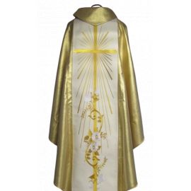 Ornat ślubny z szerokim złotym pasem - zdjęcie 2 - Ornat ślubny z szerokim złotym pasem