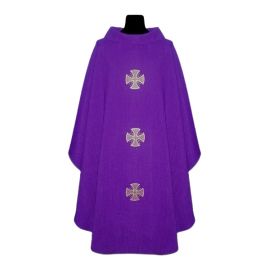 Ornat z lnu - kolory liturgiczne krzyż - zdjęcie 2 - Ornat z lnu - kolory liturgiczne
