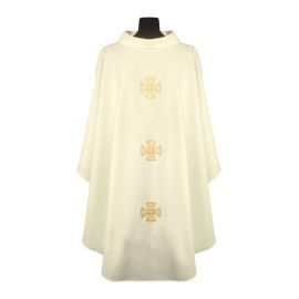 Ornat z lnu - kolory liturgiczne krzyż - zdjęcie 3 - Ornat z lnu - kolory liturgiczne