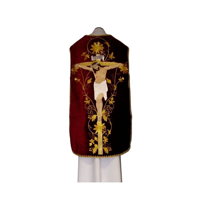 Ornat rzymski aksamit - Jezus ukrzyżowany (18) - Ornat rzymski aksamit - Jezus ukrzyżowany (18)