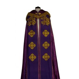 Kapa haftowana - IHS (kolory liturgiczne) - rozeta - KAPY LITURGICZNE