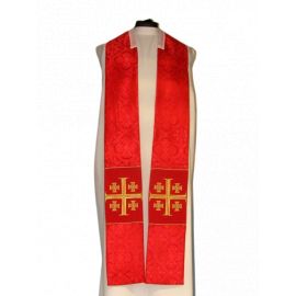 Kapa haftowana - Krzyż Jerozolimski czerwona - rozeta (3) - zdjęcie 3 - Kapa haftowana - Krzyż Jerozolimski czerwona - rozeta (3)