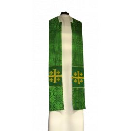 Kapa haftowana - Krzyż Jerozolimski zielona - rozeta (3) - zdjęcie 3 - Kapa haftowana - Krzyż Jerozolimski zielona - rozeta (3)