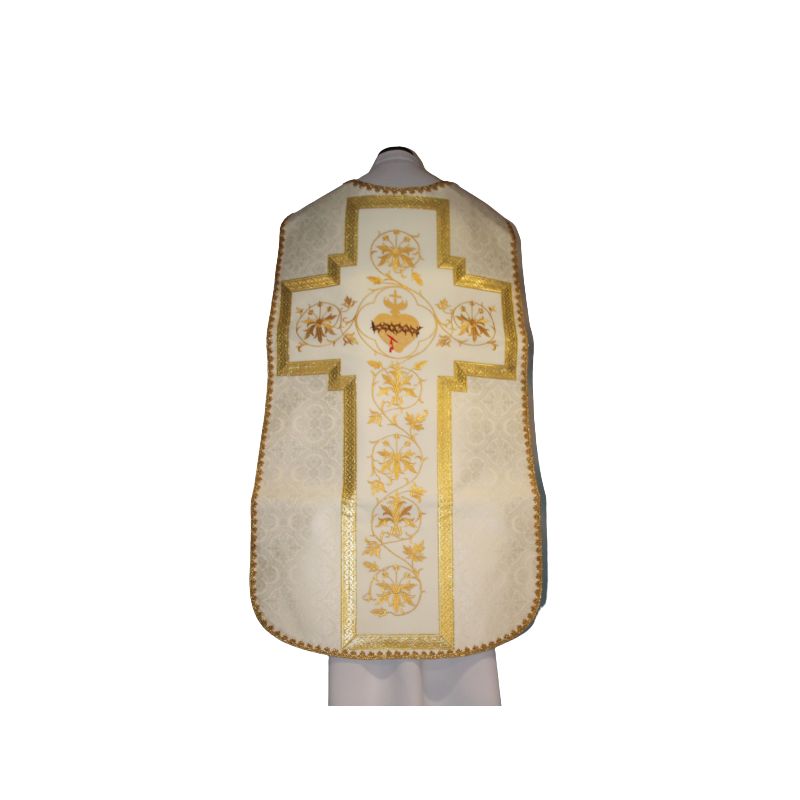 Ornat rzymski ecru Serce Pana Jezusa (51) - Ornat rzymski ecru Serce Pana Jezusa (51)