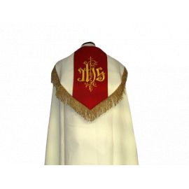 Kapa haftowana kremowo - czerwona - ornament (4) - zdjęcie 2 - Kapa haftowana kremowo - czerwona - ornament (4)