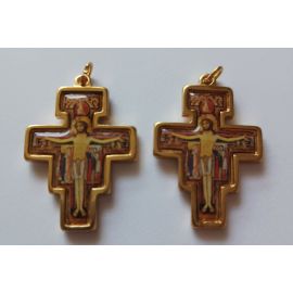 Krzyżyk św. Franciszka emaliowany 4 cm - KRZYŻE, KRZYŻYKI
