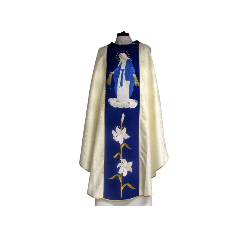 Ornat haftowany, pas granatowy - MB Różańcowa - Ornat haftowany, pas granatowy - MB Różańcowa