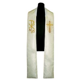 Stuła haftowana - adamaszek - EUCHARYSTYCZNE