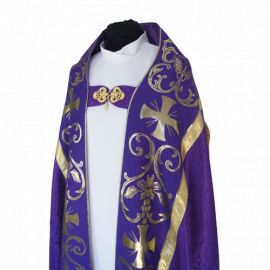 Kapa rzymska, kolory liturgiczne - tkanina żakard (10) - zdjęcie 2 - Kapa rzymska, kolory liturgiczne - tkanina żakard (10)