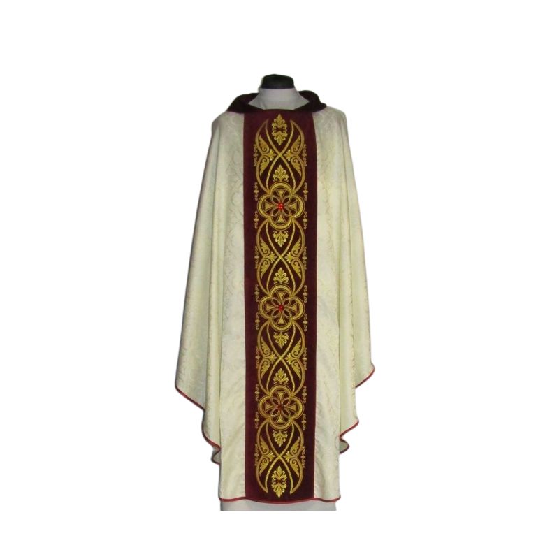 Ornat haftowany żakardowy, adamaszek - ornament (5) - Ornat haftowany żakardowy, adamaszek - ornament (5)