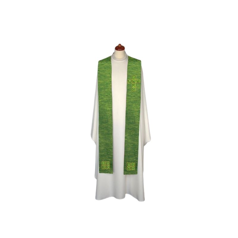 Stuła haftowana, zdobiona kamieniami - kolory liturgiczne (6) - Stuła haftowana, zdobiona kamieniami - kolory liturgiczne (6)