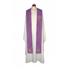 Stuła haftowana, zdobiona kamieniami - kolory liturgiczne (6) - zdjęcie 2 - Stuła haftowana, zdobiona kamieniami - kolory liturgiczne (6)