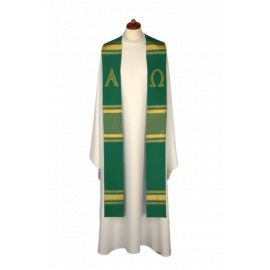 Stuła haftowana Alfa i Omega - kolory liturgiczne (8) - zdjęcie 4 - Stuła haftowana Alfa i Omega - kolory liturgiczne (8)