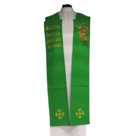 Stuła haftowana Św. Hubert + napis (2) - Z POSTACIAMI