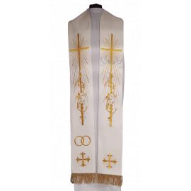 Stuła ślubna, bogato haftowana (5) - EUCHARYSTYCZNE
