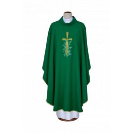 Ornat zielony haftowany - krzyż, winogrona (17)