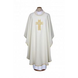 Ornat haftowany ecru - krzyż (15)