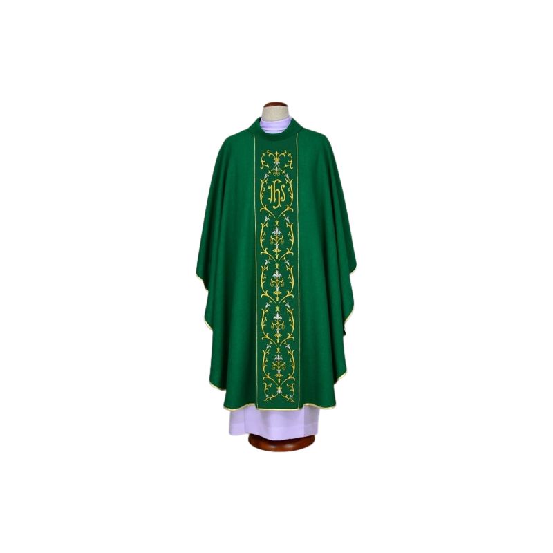 Ornat zielony haftowany - IHS (20) - Ornat zielony haftowany - IHS (20)