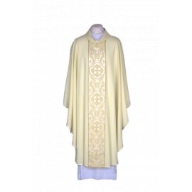 Ornat ecru haftowany - tkany pas (25)