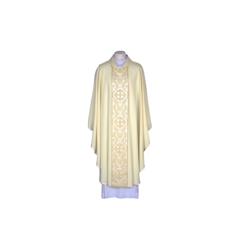 Ornat ecru haftowany - tkany pas (25) - Ornat ecru haftowany - tkany pas (25)