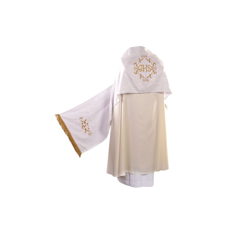 Welon liturgiczny na ramiona ecru/ złoty (45) - Welon liturgiczny na ramiona ecru/ złoty (45)
