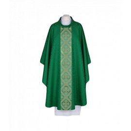 Ornat haftowany zielony - tkany, elegancki pas (56)