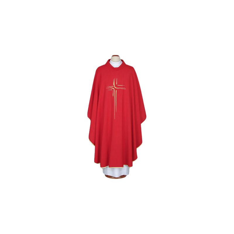 Ornat haftowany czerwony -  krzyż (75) - Ornat haftowany czerwony -  krzyż (75)