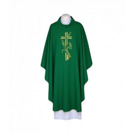 Ornat zielony, pas haftowany - Krzyż, kłosy (121) - Ornaty zielone