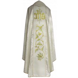 Ornat haftowany Święty Charbel - materiał ecru rozeta - zdjęcie 2 - Ornat haftowany Święty Charbel - materiał ecru rozeta
