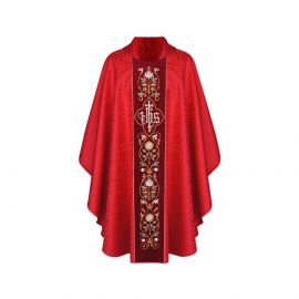 Ornat gotycki IHS żakard - kolory liturgiczne (16) - zdjęcie 3 - Ornat gotycki IHS  żorżeta - kolory liturgiczne (15)