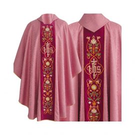 Ornat gotycki IHS żakard - kolory liturgiczne (16) - zdjęcie 6 - Ornat gotycki IHS  żorżeta - kolory liturgiczne (15)