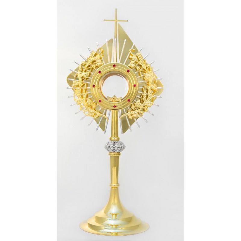 Monstrancja złocona z ozdobnymi kłosami - 52 cm (S041) - Monstrancja złocona z ozdobnymi kłosami - 52 cm (S041)