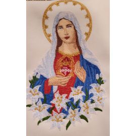 Stuła haftowana Serce Matki Bożej (38) - zdjęcie 4 - Stuła haftowana Serce Matki Bożej (38)