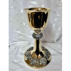 Kielich mszalny, medaliony 3 postacie - 23 cm (5D)