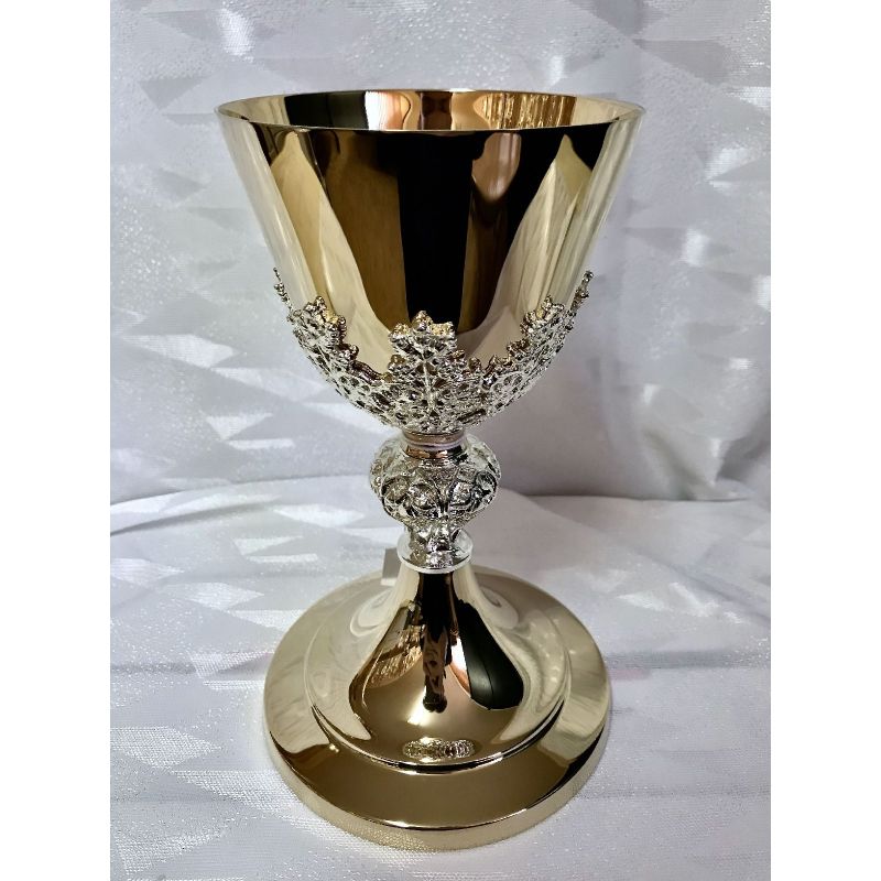 Kielich mszalny, winogrona srebrne - 20 cm (12D) - Kielich mszalny, winogrona srebrne - 20 cm (12D)