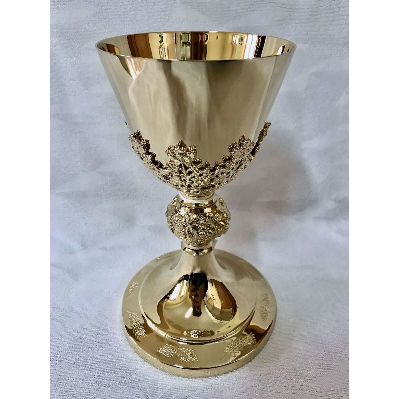 Kielich mszalny, winogrona złote - 20 cm (12DA) - Kielich mszalny, winogrona złote - 20 cm (12D)