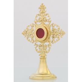 Relikwiarz mosiężny, złocony mini  16 cm - (12S) - RELIKWIARZE
