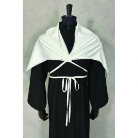 Humerał biały 100% bawełna z ozdobna koronką - zdjęcie 3 - Humerał biały 100% bawełna z ozdobna koronką