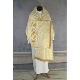 Welon liturgiczny krzyż brokat jasnozłoty - zdjęcie 2 - Welon liturgiczny krzyż brokat jasnozłoty