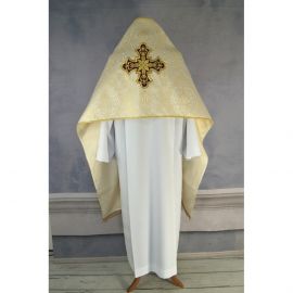 Welon liturgiczny krzyż brokat jasnozłoty - zdjęcie 3 - Welon liturgiczny krzyż brokat jasnozłoty