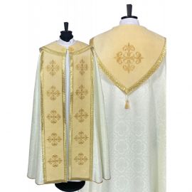 Kapa wzór gotycki - tkanina żakard - kolory liturgiczne (11) - zdjęcie 2 - Kapa fioletowa wzór gotycki - tkanina żakard (11)