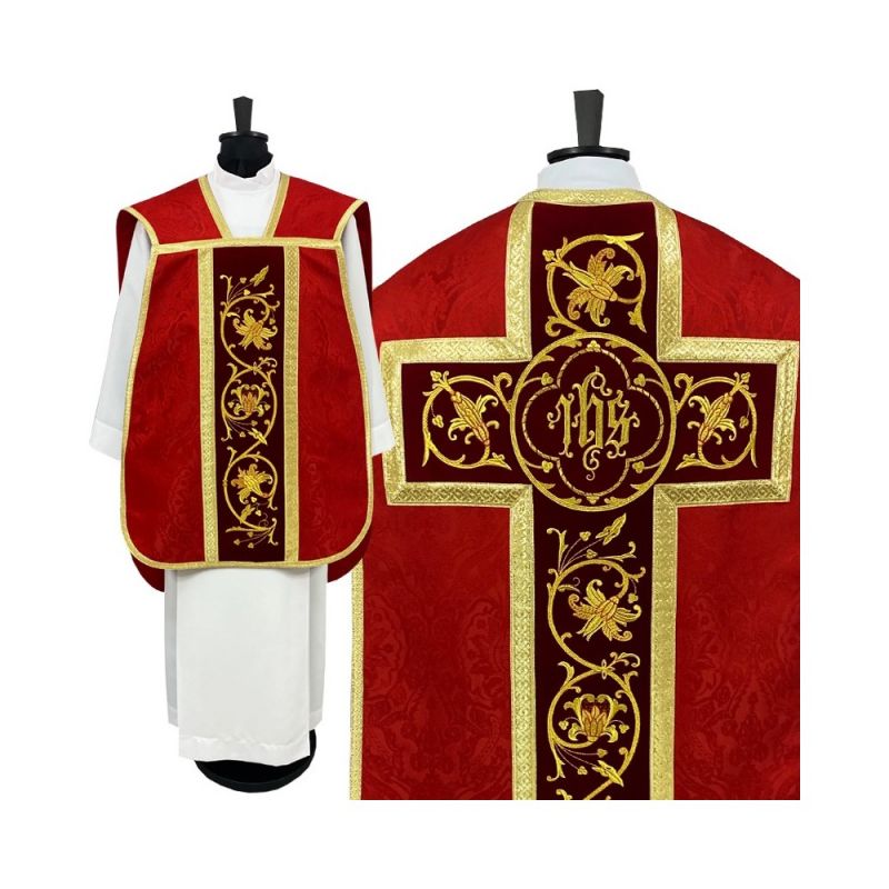 Ornat rzymski IHS - kolory liturgiczne, żakard (35) - Ornat rzymski IHS - kolory liturgiczne, żakard (34)