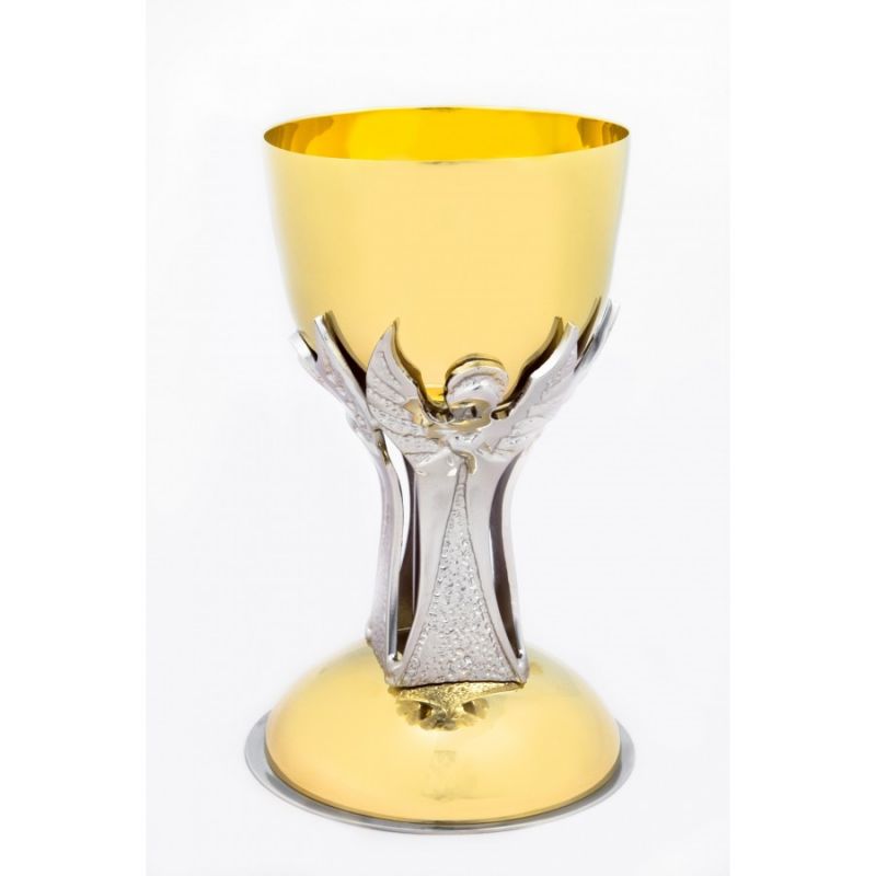 Kielich z ozdobnymi aniołami, pozłacany, mosiężny (1S) - Kielich z ozdobnymi aniołami, pozłacany, mosiężny (1S)