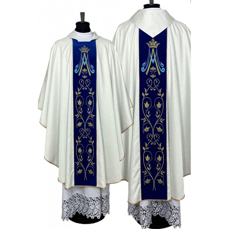 Ornat Maryjny - aksamitne  haftowane pasy (1) - Ornat Maryjny - aksamitne  haftowane pasy (1)