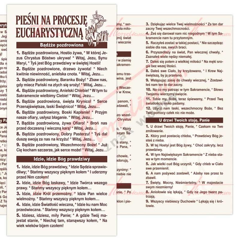 Pieśni na procesję eucharystyczną - folder 1 sztuka - Pieśni na procesję eucharystyczną - folder 1 sztuka