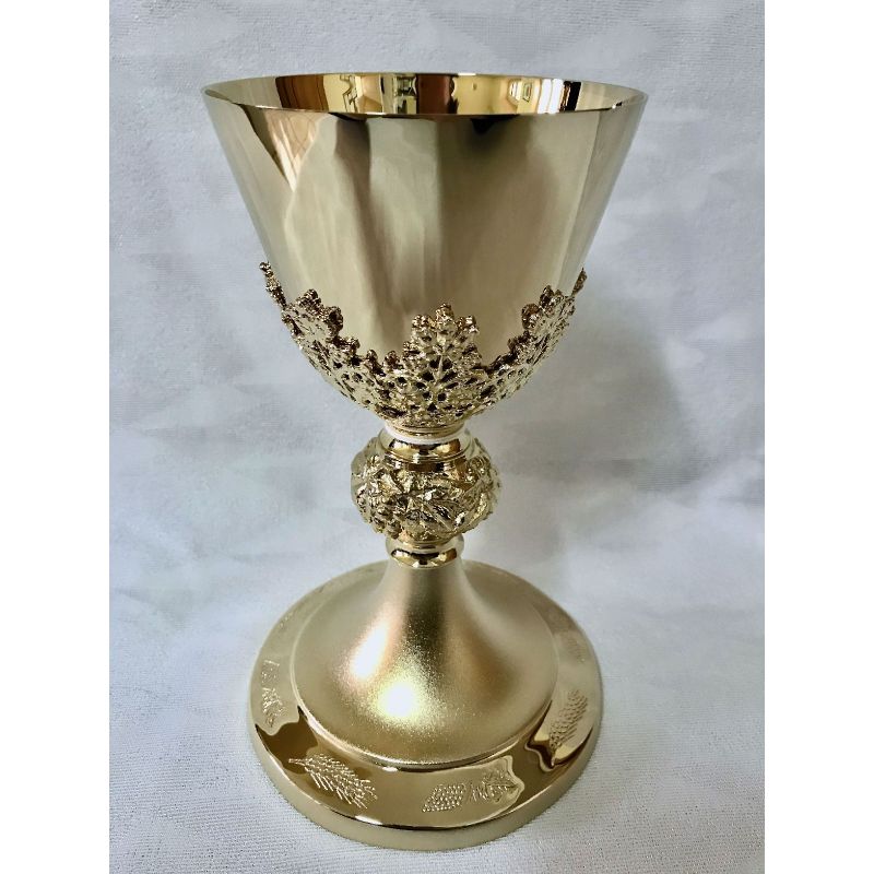 Kielich mszalny, winogrona, złocony - 20 cm (14D) - Kielich mszalny, winogrona, złocony - 20 cm (14D)